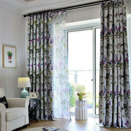 Elegant Purple Floral Blackout Curtains for Home Decor..