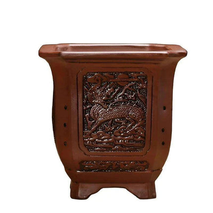 Elegant Purple Sand Bonsai Pot Set for Clivia Plants- Très Elite- Très Elite