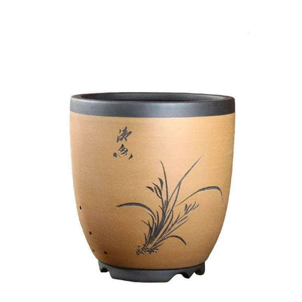 Elegant Purple Sand Bonsai Pot Set for Clivia Plants- Très Elite- Très Elite