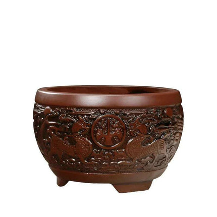 Elegant Purple Sand Bonsai Pot Set for Clivia Plants- Très Elite- Très Elite