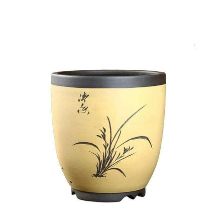 Elegant Purple Sand Bonsai Pot Set for Clivia Plants- Très Elite- Très Elite