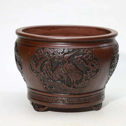 Elegant Purple Sand Bonsai Pot Set for Clivia Plants - Très Elite