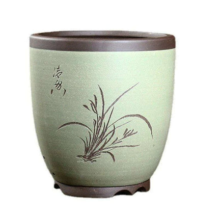 Elegant Purple Sand Bonsai Pot Set for Clivia Plants - Très Elite