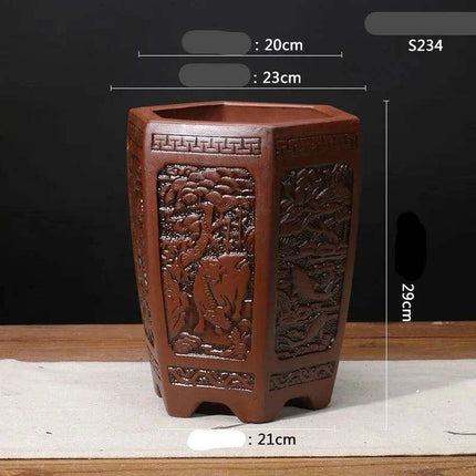 Elegant Purple Sand Bonsai Pot Set for Clivia Plants- Très Elite- Très Elite