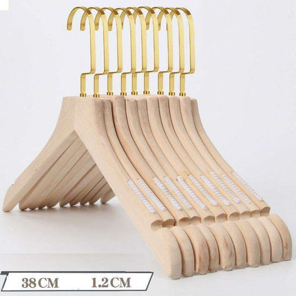 Elegant Retro Wooden Hangers: 10-Piece Set with Non-Slip Grip Design