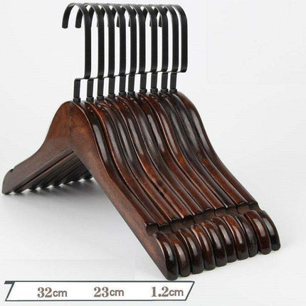 Elegant Retro Wooden Hangers: 10-Piece Set with Non-Slip Grip Design