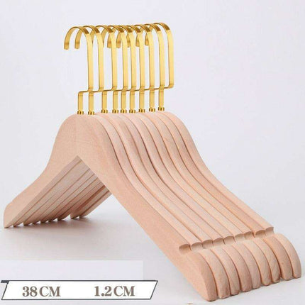 Elegant Retro Wooden Hangers: 10-Piece Set with Non-Slip Grip Design