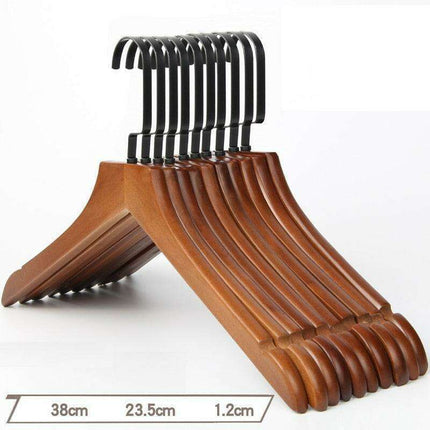 Elegant Retro Wooden Hangers: 10-Piece Set with Non-Slip Grip Design