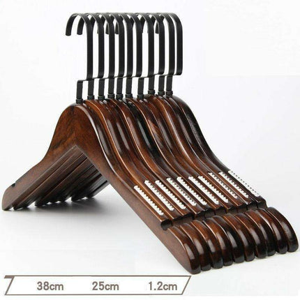 Elegant Retro Wooden Hangers: 10-Piece Set with Non-Slip Grip Design