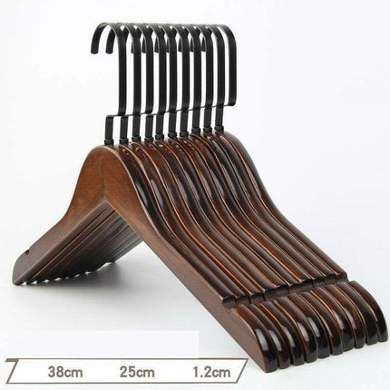 Elegant Retro Wooden Hangers: 10-Piece Set with Non-Slip Grip Design