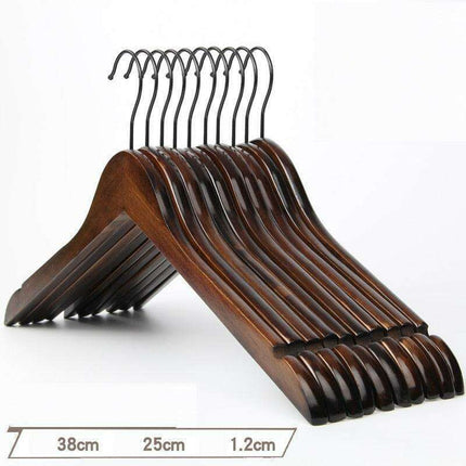 Elegant Retro Wooden Hangers: 10-Piece Set with Non-Slip Grip Design
