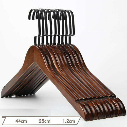 Elegant Retro Wooden Hangers: 10-Piece Set with Non-Slip Grip Design