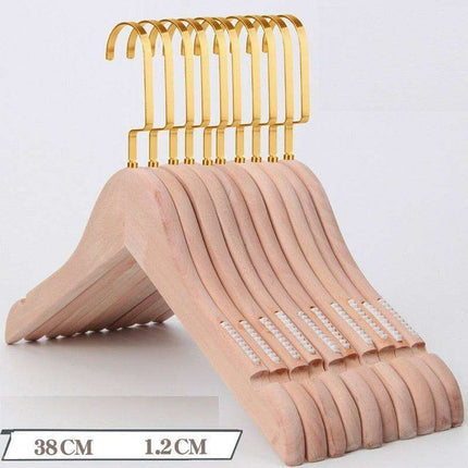 Elegant Retro Wooden Hangers: 10-Piece Set with Non-Slip Grip Design