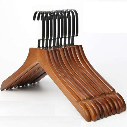 Elegant Retro Wooden Hangers: 10-Piece Set with Non-Slip Grip Design