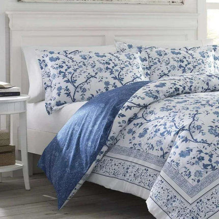 Elegant Reversible Floral Cotton Duvet Cover Set with Matching Shams – Year-Round Bedding Must-Have - Très Elite