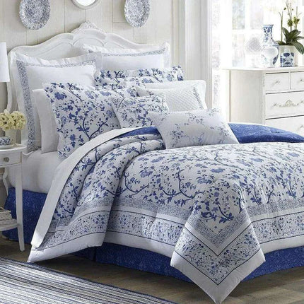 Elegant Reversible Floral Cotton Duvet Cover Set with Matching Shams – Year-Round Bedding Must-Have - Très Elite