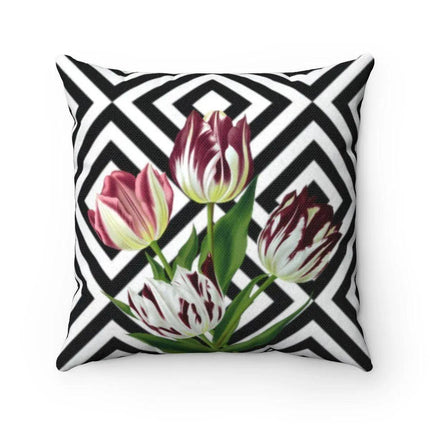 Elegant Reversible Tulip Print Pillowcase - Versatile Dual Design Cover