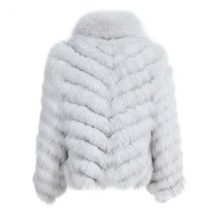 Elegant Reversible Women's Fox Fur Winter Jacket with Silk Lining - Très Elite