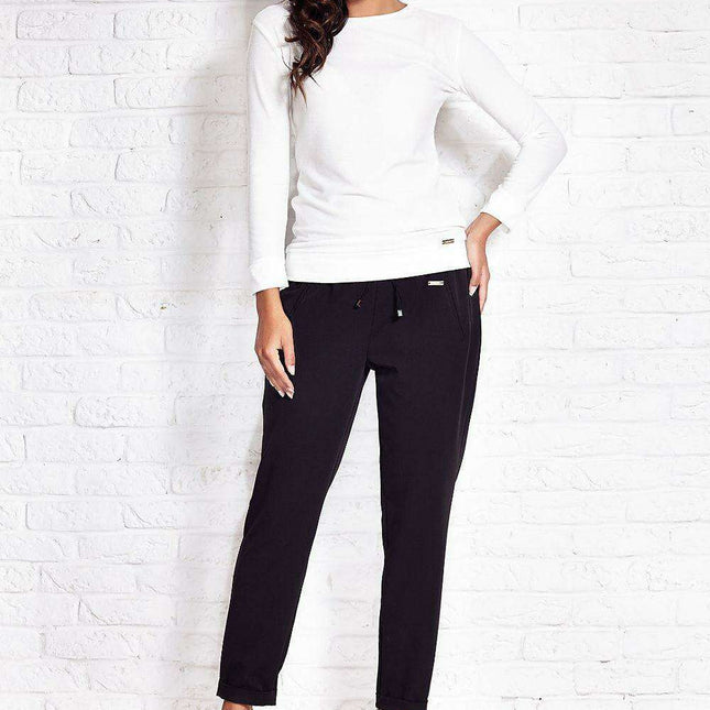 Elegant Ribbed Knit Blouse - Size 40 - Model 45795 by Awama