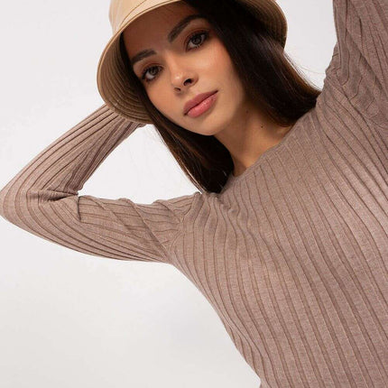 Elegant Ribbed Knit Sweater for Women
