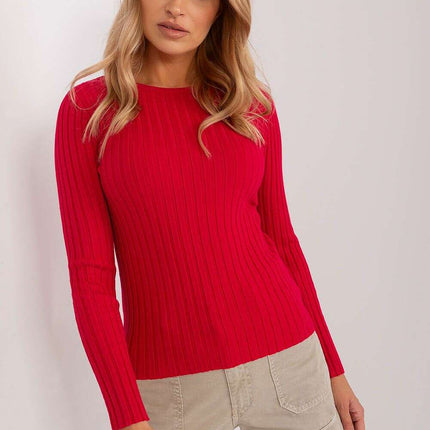 Elegant Ribbed Knit Sweater for Women