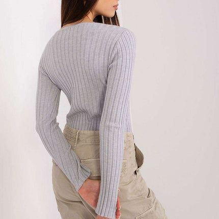 Elegant Ribbed Knit Sweater for Women - Très Elite