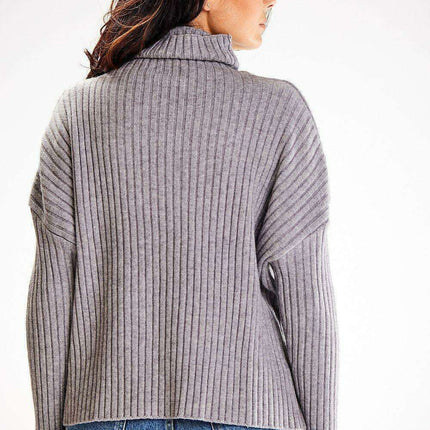 Elegant Ribbed Knit Turtleneck Jumper - Très Elite