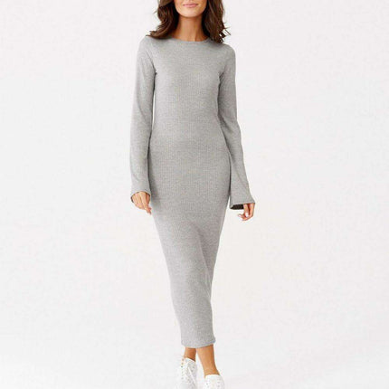 Elegant Ribbed Long Sleeve Daydress by Roco Fashion - Très Elite
