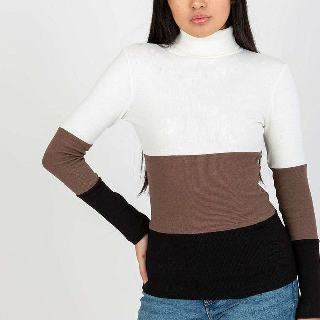 Elegant Ribbed Turtleneck Knit Pullover Inspired by Paris