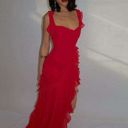 Elegant Ribbon-Embellished Sling Dress - Très Elite