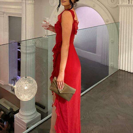 Elegant Ribbon-Embellished Sling Dress - Très Elite