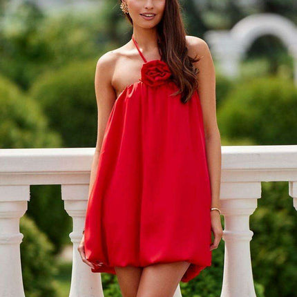 Elegant Rose-Accented Cocktail Gown - Très Elite