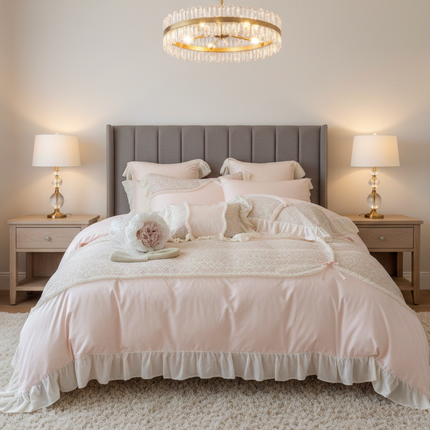 Elegant Rose Floral Wedding Bedding Set