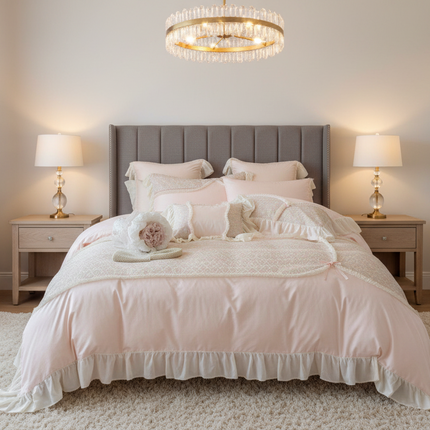 Elegant Rose Floral Wedding Bedding Set