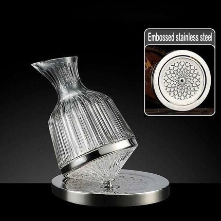 Elegant Rotating Crystal Wine Decanter Set for Optimal Aeration - Très Elite