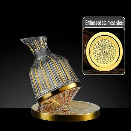 Elegant Rotating Crystal Wine Decanter Set for Optimal Aeration - Très Elite