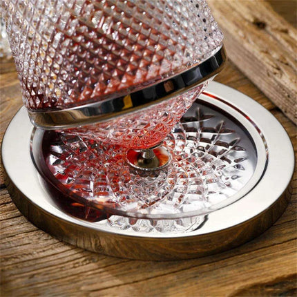 Elegant Rotating Crystal Wine Decanter Set for Optimal Aeration - Très Elite