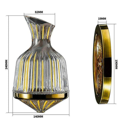 Elegant Rotating Crystal Wine Decanter Set for Optimal Aeration - Très Elite