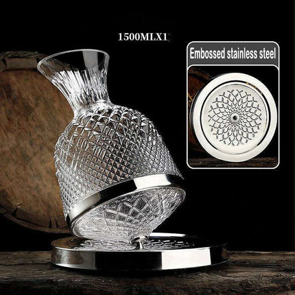 Elegant Rotating Crystal Wine Decanter Set for Optimal Aeration - Très Elite