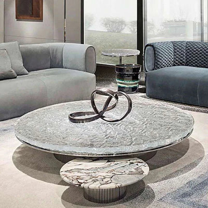 Elegant Round Marble Corner Coffee Table - Chic Nesting Design for Any Space- Très Elite- Très Elite
