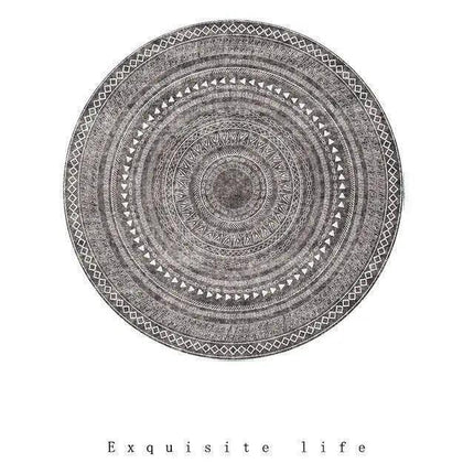 Elegant Round Moroccan-Style Polyester Area Carpet- Très Elite- Très Elite