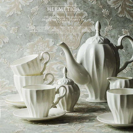 Elegant Royal 21-Piece Bone China Tea and Coffee Set with Intricate Design - Très Elite