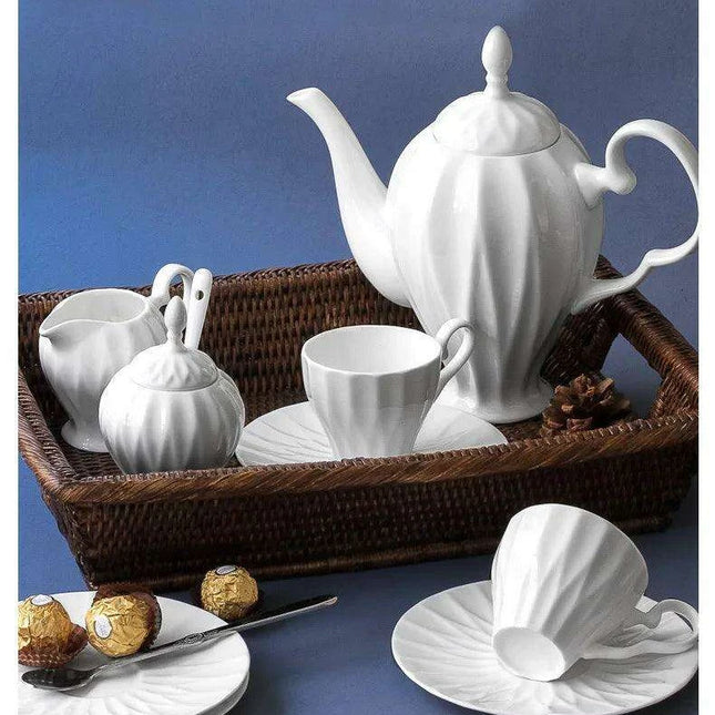 Elegant Royal 21-Piece Bone China Tea and Coffee Set with Intricate Design