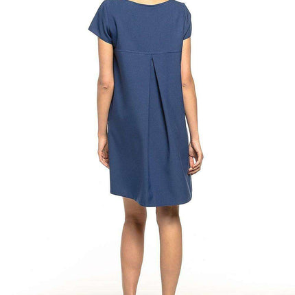 Elegant Ruffle-Back Day Dress - Made in Europe - Très Elite