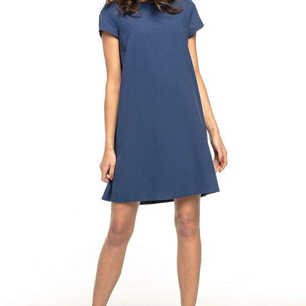 Elegant Ruffle-Back Day Dress - Made in Europe - Très Elite