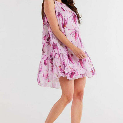 Elegant Ruffle-Detail Chiffon Day Dress with Adjustable Waistband - Très Elite