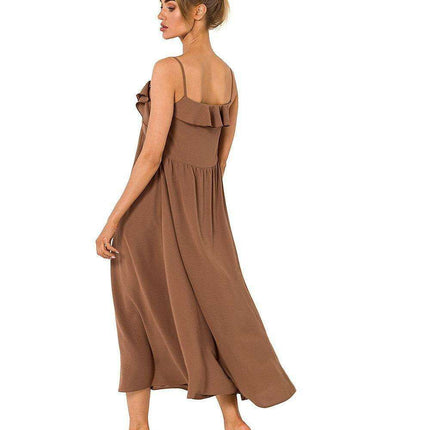 Elegant Ruffle Midi Dress - Très Elite