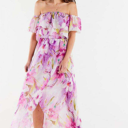 Elegant Ruffled Chiffon Top with Comfortable Elastic Neckline - Très Elite