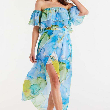 Elegant Ruffled Chiffon Top with Comfortable Elastic Neckline - Très Elite