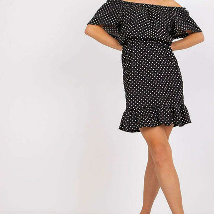 Elegant Ruffled Cotton Day Dress Parisian Style Chic - Très Elite